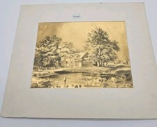 Framed Sepia-Toned Print in Ornate Gilt-Wood Frame — listing 4