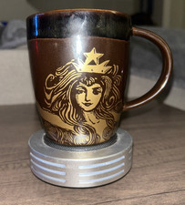 Starbucks Anniversary Siren Ceramic Double-Wall Travel Mug with Gold Crown, 12oz — listing 4