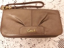 Coach Ashley Leather Flap Wristlet Clutch