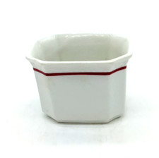 Octagonal White Ironstone/Porcelain Relish Dish with Blue Double-Line Border — listing 3