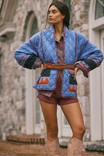 Free People NWT Patchwork Striped Polo Oversized Mini Dress, Size Small, listing 4
