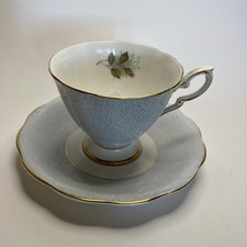 Royal Standard Bone China Teacup and Saucer, Green with Floral Bouquet, listing 6