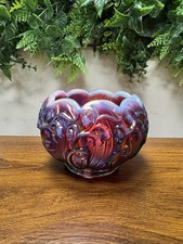 Fenton Iridescent Opalescent Glass Rose Bowl with Petal Ruffled Rim — listing 5