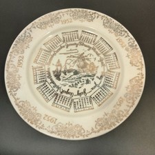 1952 Ceramic Calendar Plate with Brown Transferware Decoration — listing 6