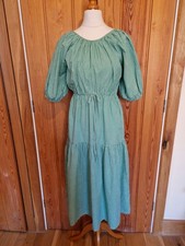 Green Gingham Check Tiered Babydoll Sundress with Ruffle Straps — listing 4