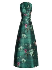 Kay Unger New York Red Satin Sheath Dress with Beaded Neckline, Size 4 — listing 2