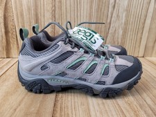 Merrell Moab Women's Hiking Shoes - Gray/Green Suede & Mesh, Vibram Sole — listing 2