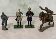 7 ct. Confederate Lead Toy Soldiers with Lead Toy Cannon, ~1.5" Marching Infantry Band Set — listing 2