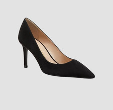 Stuart Weitzman Black Suede T-Strap Platform Heeled Sandals, Size 9.5 — listing 2