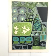 David Weidman 'Flowers' Mid-Century Modern Serigraph Print, Framed with Black Mat — listing 3