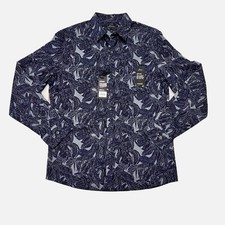 Marc Anthony Men's Slim Fit Stretch Short Sleeve Floral Print Button-Up Shirt