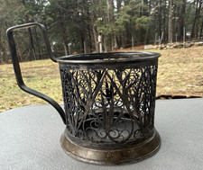 Mixed Lot of 8 Vintage Tea Glass Holders (Podstakanniks) — Silver Plate & Filigree — listing 3
