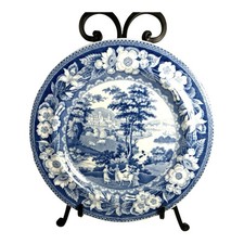 Blue & White Transferware Plate, English Village Street Scene 'Ye Olde Curiosity Shop', listing 2
