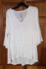 Salty Lemon Black Embroidered Boho Peasant Blouse, Size M — listing 5