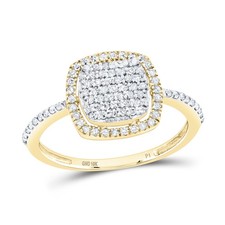 Silver-Tone Halo Cluster Ring with Clear Round Center Stone — listing 4