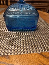 Indiana Glass Blue Beehive Honey Pot with Skep Base, 5 1/2" — listing 2