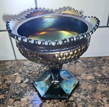 Amethyst Carnival Glass Creamer with Holly/Berry Pattern and Beaded Rim — listing 5