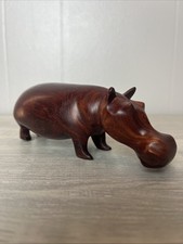 Set of 3 Hand-Carved Wooden Hippopotamus Figurines (Graduated Sizes) — listing 6