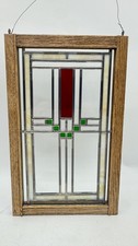 Mission / Arts & Crafts Style Wood Floor Lamp with Stained Glass Shade and Column Nightlight — listing 2