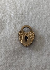 Antique Victorian Gold-Filled Watch Pin Brooch with Heart Cartouche and Scrollwork Frame — listing 2