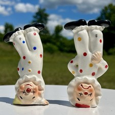 Lot of Vintage Figural Ceramic & Wood Salt and Pepper Shakers — listing 4