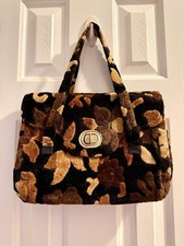 Vintage Handmade Tapestry Carpet Bag with Leather Straps Boho Shoulder Tote — listing 2