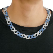 Iced Out Prong-Set Cuban Link Diamond Necklace — listing 3