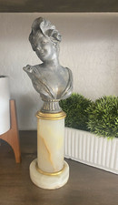 Small Cast Metal Bust of an Art Nouveau Woman with Bonnet — listing 2