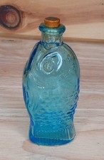Wheaton Doctor Fisch's Bitters Fish Bottle, Teal Blue Glass, 6 inches — listing 4