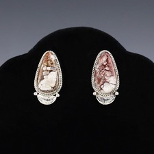 Carol Wylie Navajo Sterling Silver Amber & Onyx Necklace and Earrings Set — listing 5
