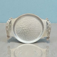 Vintage Hand-Wrought Aluminum Floral Basket with Swing Handle — listing 4