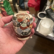 Antique Satsuma Pottery Miniature Ginger Jar / Vase with Gilt Moriage Decoration No visible mark — listing 2