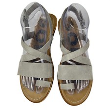 Sorel Women's Ella Leather Ankle-Strap Flat Sandals in Camel Brown — listing 4