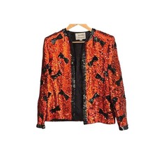 Vintage Nolan Miller Black Iridescent Sequin Evening Jacket, Size 16 — listing 6