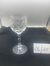 Vintage Cut Crystal Wine Glass with Etched Swag Drape Pattern — listing 6