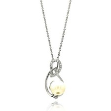 Gold-Tone Teardrop Pendant Necklace with Freshwater Pearl Drop — listing 5