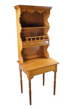 Vintage Early American Style Maple Secretary Desk with Hutch Top — listing 4