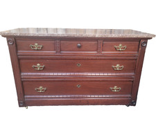 Antique Louis XVI Style Marquetry Inlaid Marble Top Credenza Buffet 80" — listing 3