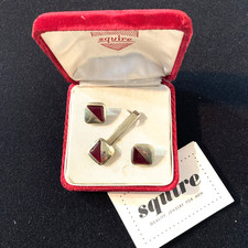 Squire Vintage Men's Gold-Tone Cufflinks and Tie Clip Set in Original Box — listing 3
