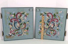 Vintage Folk Art Hand-Painted Rosemaling Hutch / Step-Back Cupboard with Heart and Bird Motifs, listing 4