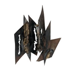 Brutalist Welded Steel Abstract Sculpture, Spire/Pyramid Form