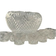 L.E. Smith Glass Pineapple Pattern Pressed Glass Punch Bowl 13in — listing 4
