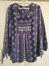 Liz Claiborne Black Metallic Floral Puff-Sleeve Knit Top, Petite XL, listing 3