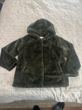 Mystree Faux Fur Sleeveless Hooded Vest, Taupe/Mushroom, Size L — listing 6