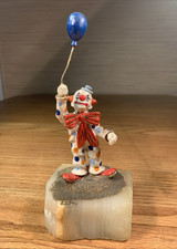 Signed Clown Figurine Holding Balloons on Onyx Marble Base Signature reads something else — listing 6