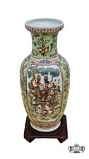 Large Chinese Famille Rose Porcelain Floor Vase with Carved Wood Stand — listing 6