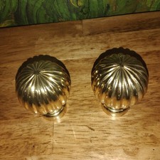 Pair of Decorative Gilt Resin Curtain Rod Finials with Acanthus Leaf Motif — listing 6
