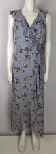 Japna Teal Blue Swiss Dot Long-Sleeve Tiered Wrap Dress, Size XL — listing 6