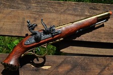 Decorative Replica 18th Century Style Flintlock Pistol with Faux Ivory Grip — listing 5
