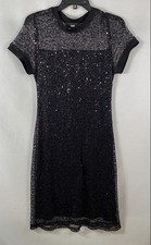DKNY Navy Blue Sequin Sleeveless Sheath Dress — listing 2